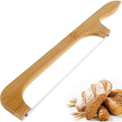 IXTIX Bread Bow Cutter for Right or Left-Handed Stainless Steel Bread Cutting Tool with Wooden Handle with Serrated Bagel Cutter 15.7 Inch Bread Climate for Homemade Bagels Bread Baguettes