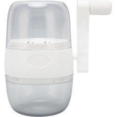 Manual Nut Grinder with Stainless Steel Blades and Non-Slip Handle for Nuts and Garlic - White