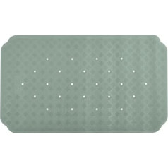 Spirella Ruby Shower Mat, Antibacterial Non-Slip with Suction Cups, Green, Approx. 70 x 40 cm, Natural Rubber