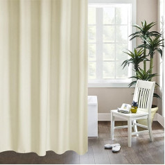 meioro Shower Curtain 240 x 200 cm or Liner Polyester Shower Curtains Washable, Shower Curtains with Eyelets and 12 Shower Rings, Anti-Mould in Bathroom (Beige)