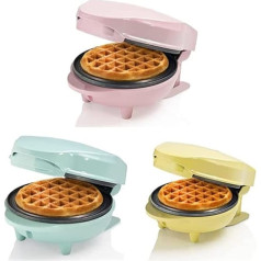 Bestron Set of 3 Mini Waffle Irons - Pink, Mint and Yellow