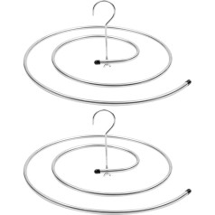 Healifty Spiral Clothes Airer Clothes Airer Hanger for Dorm Room Bed Blanket Bedspread Scarf Blanket Bath Towel Terry Cloth 2 Pack (Silver)