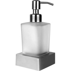 Ambrosya - Soap Dispenser No Drilling - Glass Soap Dispenser Holder Soap Holder Soap Dish Bathroom Kitchen Toilet Toilet (Brushed Stainless Steel)