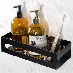 Bestdon Shower Shelf, Black, Shower Shelf, No Drilling, Self-Adhesive Bathroom Shelf, Bathroom Shelf for Shampoo, Shower Gel, Rustproof Stainless Steel