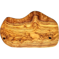 Küchenmaster Chopping Board Made of Olive Wood in Natural Cut, 30-33 cm Long, Breakfast Board, Bread Board, Cheese Board, Hygienic Antibacterial Olive Wood Board