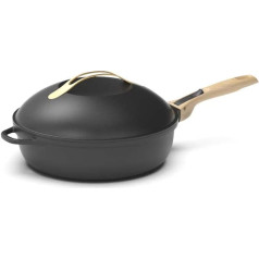 COOKUT - The Fabulous 8 in 1 Pan - Single Utensil Replaces Pan, Pot, Sauté Pan - With 2 Removable Handles, Steam/Frying Basket, Wooden Spatula - METEORE