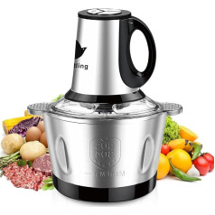 Nestling® 600W Food Processor, Electric Chopper with 2 Litres, Vegetable Chopper with 4 Sharp Blades for Meat, Vegetables, Onions and Fruits [Energy Class A+++]