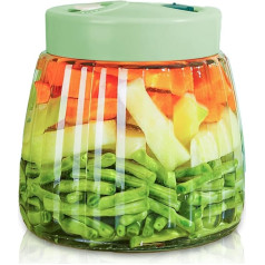 HOMURY Large Preserving Jar with Screw Lid, 1 Litre Durable Jam Jar with Lid, High Capacity Storage Jars with Air Release Valve for Preserving Cucumbers, Jam, Sauerkraut, Yoghurt