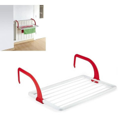 plastific 6 Bar Radiator Clothes Airer Rack Foldable 6 Bar Clothes Airer Indoor with Adjustable Arms Tumble Dryer Clothes Hanging Drying Rack Clothes Airer
