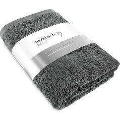 herzbach home Premium Bath Towel 100 x 150 cm (Anthracite) - Large, Soft & Absorbent Bath Towel in Best Quality - 100% Natural Cotton