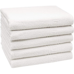 ZOLLNER Set of 5 Bath Towels Approx. 70 x 140 cm Cotton Mix 340 g/m² White