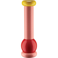 Alessi MP0210 2 Salt / Pepper and Spice Mills Beech Wood 100 Values Collection Steel Pink Red Yellow