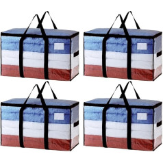 TAILI Extra Large Moving Bag, 4 Pieces Storage Bags with Zip, Robust Carry Bags for Storage, Transparent Bag for Space-Saving Moving Storage, Alternative to Moving Boxes