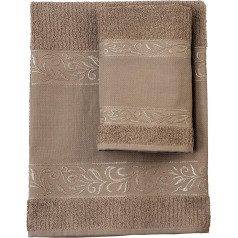 Filet Hand Towel Set with Guest Towel | 100% Cotton Terry | Plain | with Aida Fabric Insert for Embroidery - Rope