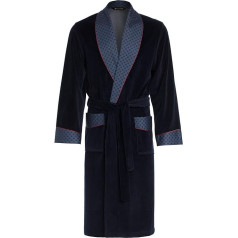 Leverie elegant and fluffy bathrobe/sauna robe for men, with elegant lapel collar and tie belt