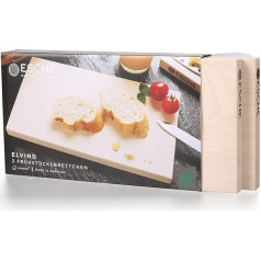 Esche Elvind Breakfast Boards, Set of 2, Untreated, Sustainable Boards, Made in Germany, Can Be Used