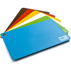 Galleksa Flexible Chopping Board Set with 6 Flexible Colour Coded Cutting Mats with Various Food Symbols
