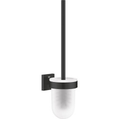 GROHE Start Cube 409772430 Toilet Brush Set (Material: Metal, Gluing or Drilling, Concealed Fixing), Matt Black