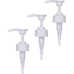 IBEX MART 38mm White Pelican Pump Dispenser for 5 Litre Containers - Pack of 3 - Dispenses 5ml Dosage 5L Pump Santizer Soap Dispenser