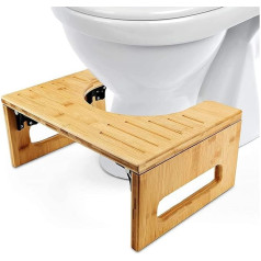 MYOYAY Foldable Toilet Stool Adult Toilet Step Wooden Stool Can Relieve Clogging Suitable for Bathroom Toilet