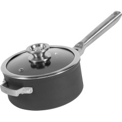 Ninja Foodi ZEROSTICK 16 cm Saucepan with Lid, Non-Stick Coating, Hard Anodised Aluminium, Suitable for Induction Cookers, Oven and Dishwasher Safe, Stackable and Space-Saving, Grey C50216EU