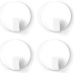 Trendform Anti-Slip Solid Magnetic Hooks, Set of 4, White