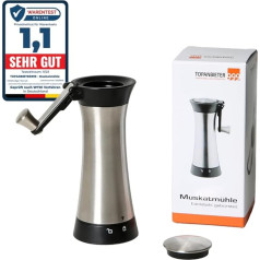 Topanbieter999 Nutmeg Grinder Stainless Steel with Storage Container and Folding Crank Also Suitable for Tonka Beans