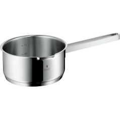 WMF sauce pan Ø 16 cm approx. 1,4l Function 4 Inside scaling lid - pour off or decant liquids without spilling to keep your dishes and cooker clean. Hollow side handles glass lid Cromargan stainless steel brushed suitable for all stove tops including ind