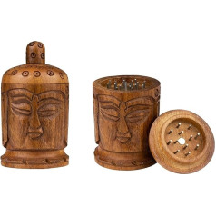 Buddha Wooden Grinder Handmade Ebony Cruncher Crusher Wood Mini Small Crunsher Accessories Herb Mill Set Spice Mill