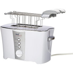 Melchioni 118310008 Toaster mit Toastzange TOSTO, elektrischer Sandwichtoaster, automatischer Auswurf, 2 Schlitze, 7 Toaststufen, Auftaufunktion, 600W Leistung, Kunststoff, White