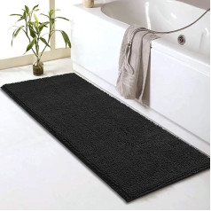 Sheepping Bath Mat Non-Slip Bath Mats for Bathtub and Sink, Machine Washable Bath Rugs for Bathroom (Black, 150 x 50 x 2.54 cm)