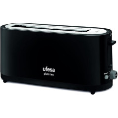 Ufesa TT7465 PLUS NEO Toaster, 900 W, 7 Toast Levels, Defrost and Reheat Function, Black