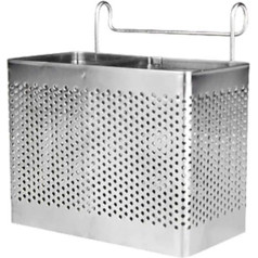 Quadratischer Besteckhalter aus Edelstahl mit Haken, Metallkorb für Essstäbchen, Küchenutensilien, Löffel, Messer und Gabeln Two Compartments