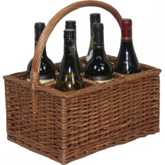 Red Hamper Double Steamed 6 Door Drinks Bottle Basket