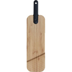 Trebonn - Artù Integrated Salami Knife and Board made of Bamboo, with Integrated Slicing Knife, 43 x 11 x 2.4 cm. For cutting salami, with slot to make cutting easier.