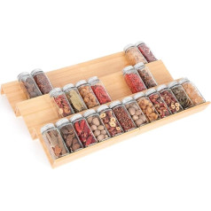 Cinnani Spice Rack Drawer, 6 Levels, Bamboo Spice Rack Organiser, Spice Organiser Drawer, for Spice Rack Drawer and Cabinet, Bamboo Wooden Kitchen Spice Rack, Spice Drawer Organiser