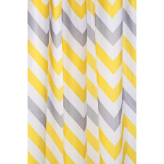 Croydex gelb & grau Chevron Textil-Duschvorhang mit Hygiene 'N' Clean, gelb/grau