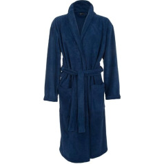 John Christian Luxuriöser Fleece-Morgenmantel Marineblau - Herren