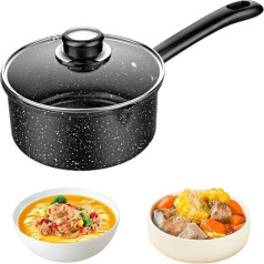 WAVATA 16 cm Saucepan with Lid, Induction Non-Stick Pan, Milk Pan, 1.5 Litre Casserole, Induction Cooker, Natural Gas Universal (16 cm)