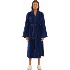 House Babylon Unisex Bathrobe, Velour Bathrobe, 450 g/m² Long Cotton Fibres, Oeko-Tex Certified Bathrobes for Men and Women, Perfect for Shower, Hotel, Pool, Spa and Gym, VELOURS BLUE