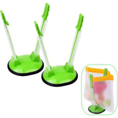 Sandwich Bag Holder, Food Storage Bag Clip, Hand Clip, Food Storage, Freezer, Baggy Holder for Easy Transfer of Food, Green Kitchen Appliance (2 Pack)