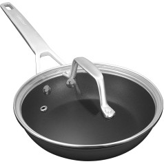 Omelette Pan, MSMK 20cm Induction Frying Pan, Non-Stick with Lid, Oven Safe Pan for All Stoves, Dishwasher Safe, PFOA and PTFE Free