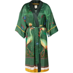PIP Studio Noelle Kimono Birds in Love Colour Green Size XS Dressing Gown House Coat, Green