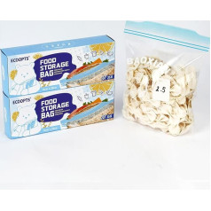 70 × Zipped Freezer Bags | Ultra Strong Food Storage Bags with Double Zip | Airtight, Leak Proof, BPA Free Plastic Food Bags (2 Pieces 18 x 20 cm)