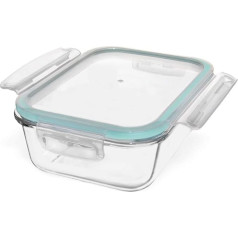 Orion Glass Container, 20 to 220 °C, 1.5 L, Glass Food Storage Container with Lid, Airtight, Food Container, for the Oven, Microwave (BPA Free)