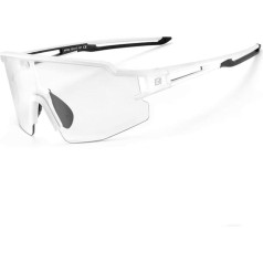 Rockbros Fotohromās velo brilles ar UV 400 UVA un UVB filtriem, baltas krāsas