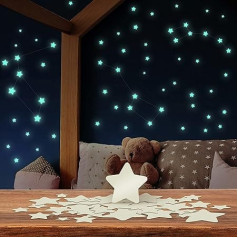 Luminous Stars Children's Room – Self-Adhesive – Sleep Aid Children – 100 Soothing Starry Sky Stickers – Can Be Removed Without Residue