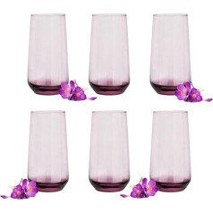 Glasmark Krosno, 430 ml, Set of 6, Long Drink Glasses, Drinking Glasses, Highball Glass, Water Glasses, Cocktail, Perfect for Home, Restaurants and Parties, Classic Shape Glasses Set