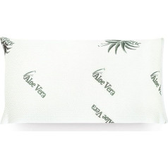 Mister Sandman Ergonomic Pillow 40 x 80 cm, Neck Pillow with Aloe Vera Cushion Cover, Visco Pillow Perfect for Stomach Sleepers, Back Sleepers and Side Sleepers, Memory Foam Pillow