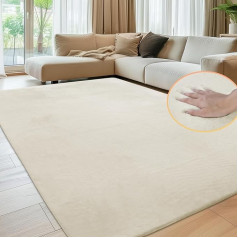 Sour Lemon Soft Living Room Rug, Smooth Rug Made of Rabbit Fur, Short Pile, Non-Slip, Modern Non-Slip Carpet for Bedroom, Luxurious Room Decoration, Fluffy Rug Area 200 x 300 cm